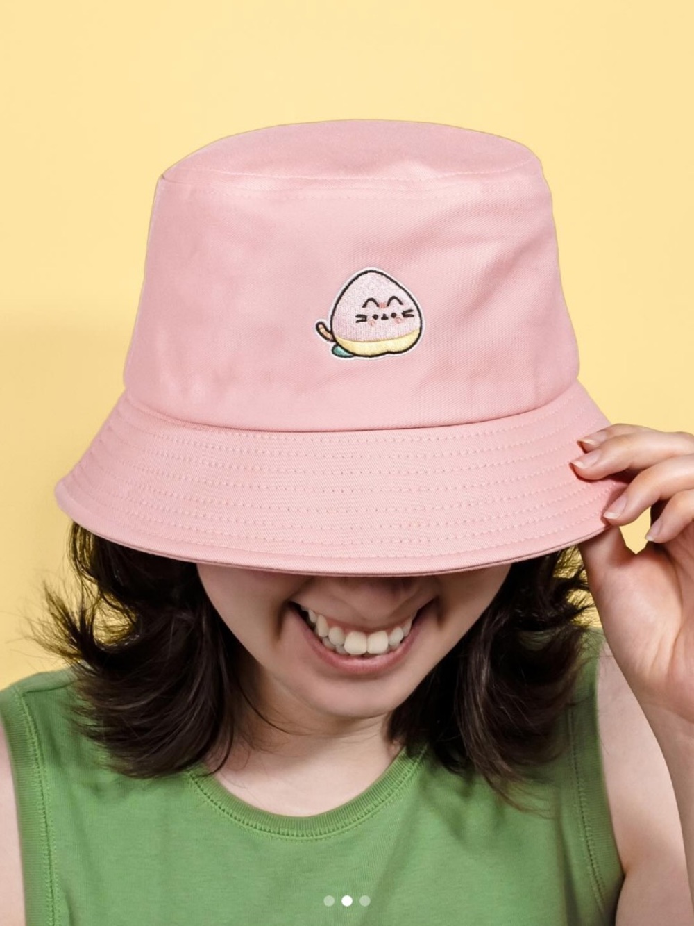 ✨NWOT✨ Pusheen Pink Embroidered Peach Bucket Hat